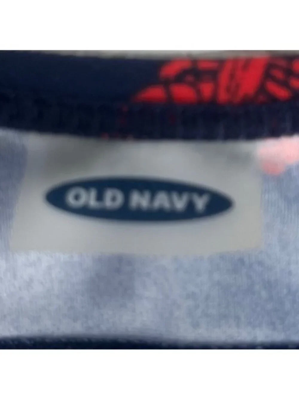 Old Navy Toddler Lobster Print Ruffle Bikini Top Girls 18-24M Blue Red Swim